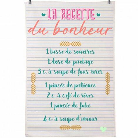 Essuie main en coton décoré - Recette du bonheur