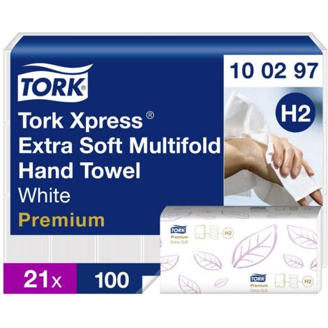 Essuie-main extra doux Premium 340 mm x 210 mm blanc Tork 100297