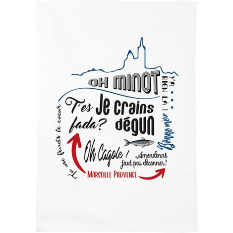 Essuie main - Marseille - en coton décoré