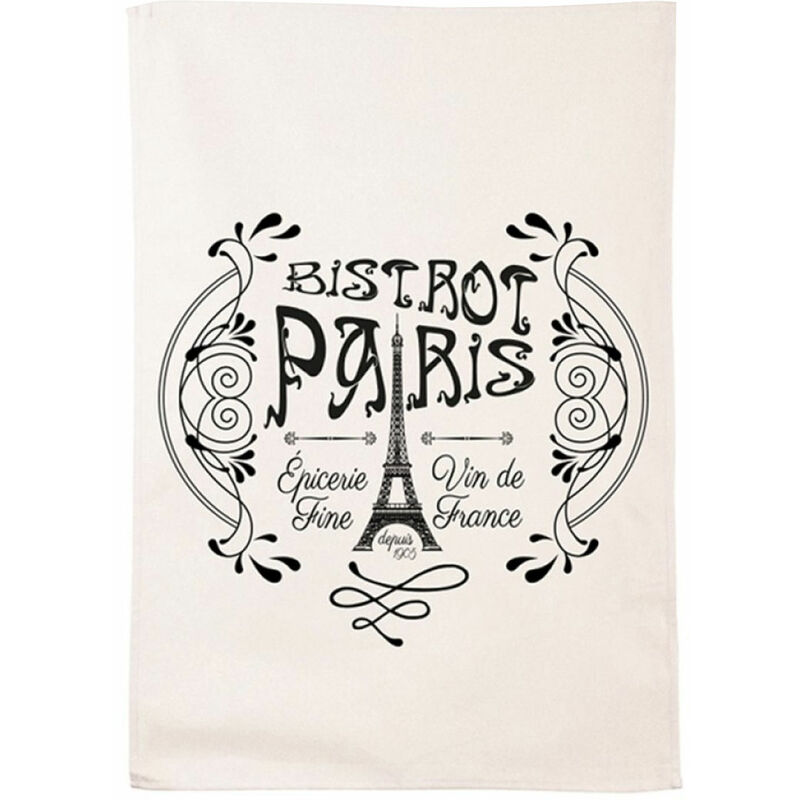 Retro - Essuie main - Paris Bistrot - en coton décoré