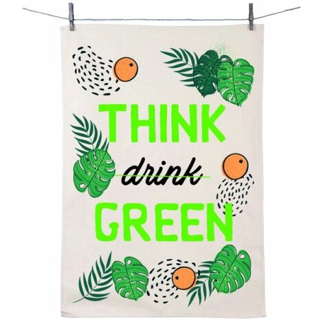 Essuie main Think Green en coton décoré