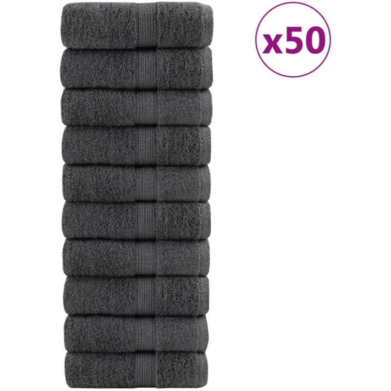 Vidaxl - Serviettes de visage de qualité sup. solund 50 pcs anthracite