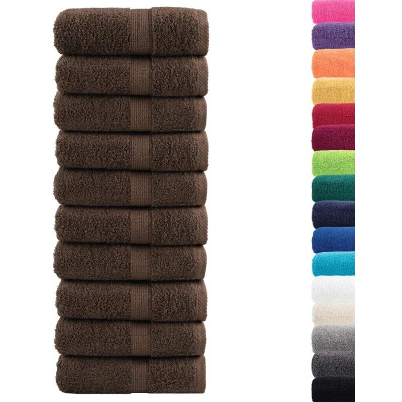 Serviettes de visage de qualité supérieure solund 10 pcs marron Vidaxl