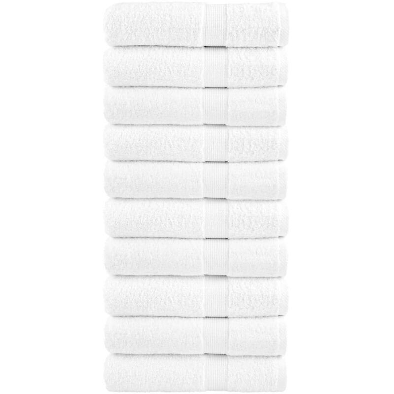 Serviettes de douche de qualité supérieure solund 10 pcs blanc