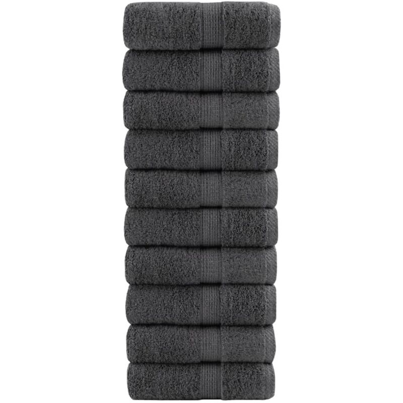 Serviettes de visage de qualité sup. SOLUND 10 pcs anthracite vidaXL