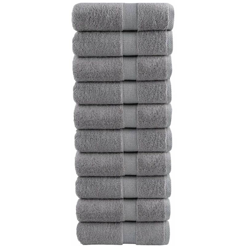 Serviettes d'invité de qualité supérieure solund 10 pcs gris Vidaxl