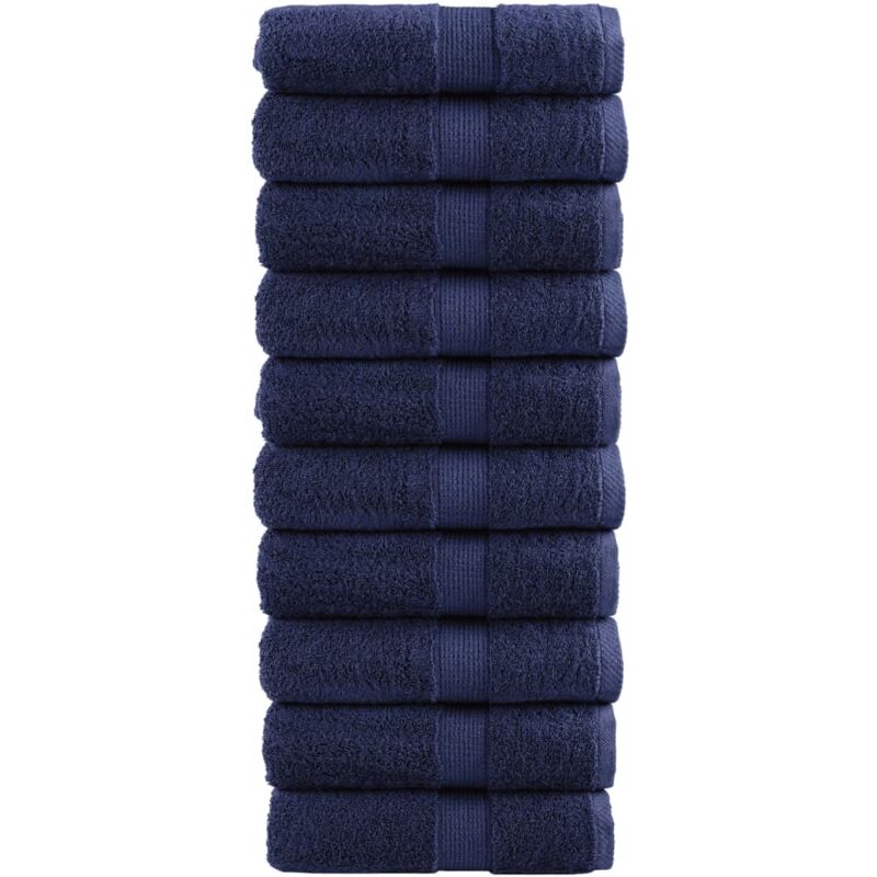 Serviettes d'invité de qualité sup. solund 10 pcs bleu marine Vidaxl