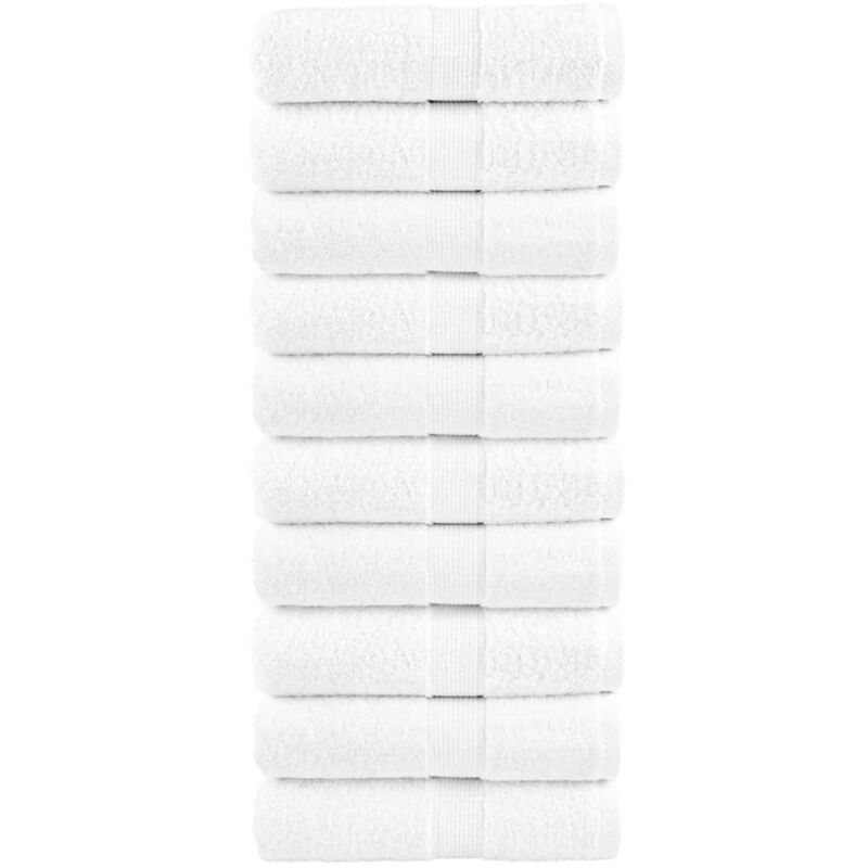 Serviettes de visage de qualité supérieure SOLUND 10 pcs blanc vidaXL949425 Serviettes de visage de qualité supérieure SOLUND 10 pcs blanc vidaXL949425