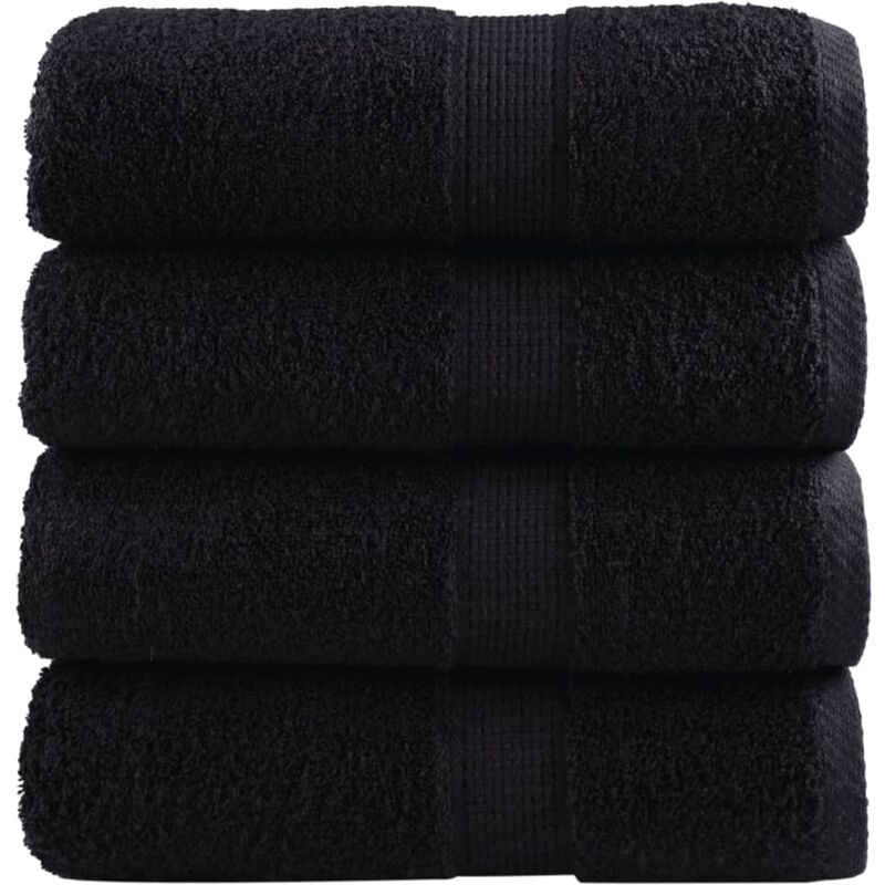 Serviettes d'invité de qualité supérieure solund 4 pcs noir Vidaxl