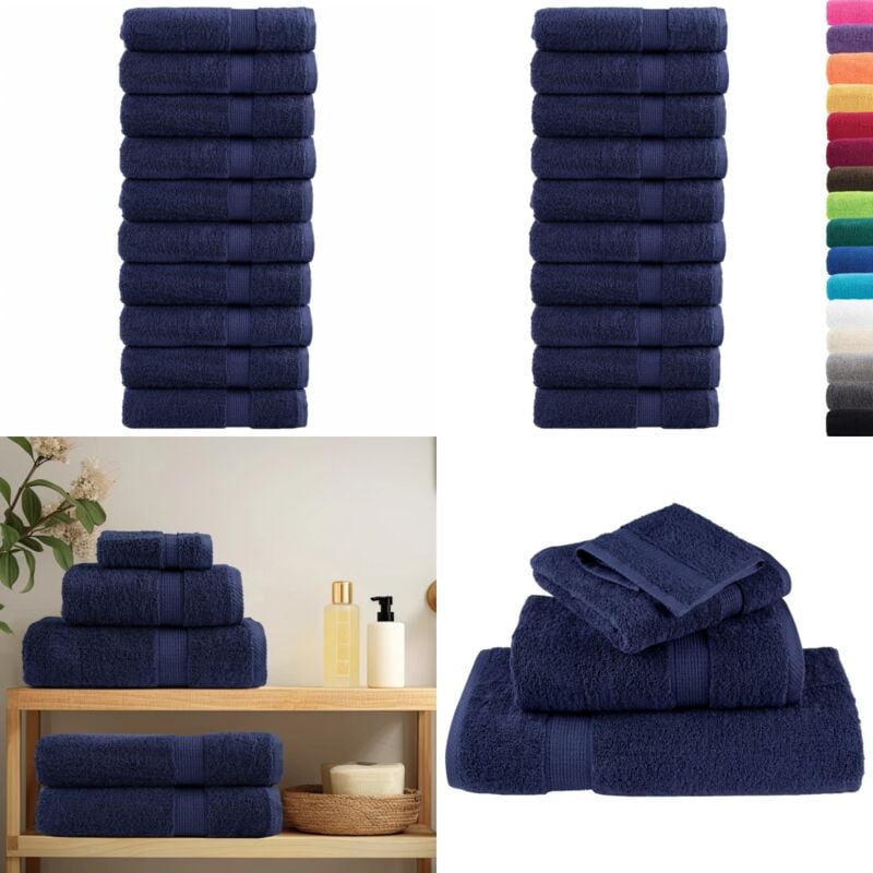 Vidaxl - Essuie-mains de qualité supérieure solund 10 pcs bleu marine - Essuie Mains - Serviette De Toilette - Serviettes De Salle De Bain - Textile