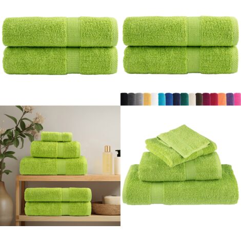 Essuie-mains de qualité supérieure SOLUND 2 pcs vert pomme - Serviette de bain - Serviette de toilette