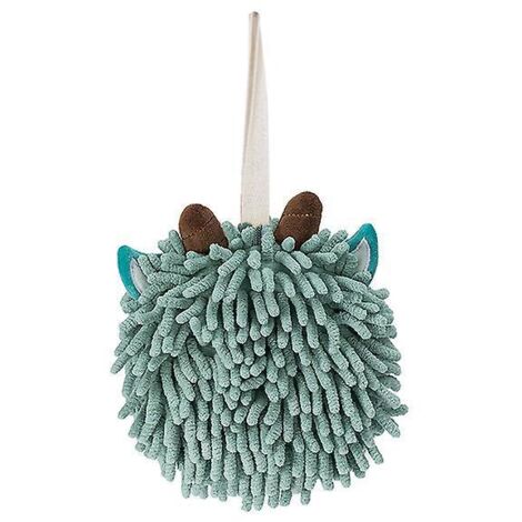 essuie-mains De Salle De Bain Suspendus Avec Boucles De Suspension Animaux Mignons Chenille Serviette Boule Dcorative En Microfibre Moelleuse Pelu