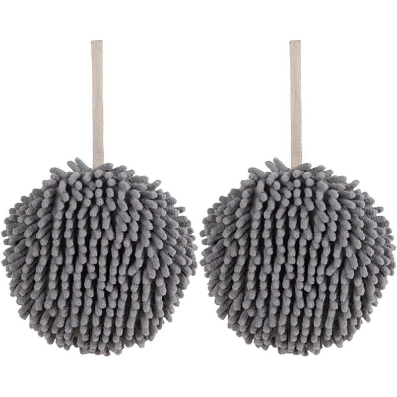 Essuie-mains doux en microfibre Essence - Lot de 2 (gris + blanc) Essuie-mains doux pour un séchage rapide et facile - 17 x 17 cm