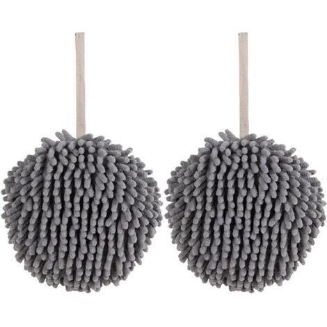 Essuie-mains doux en microfibre Essence - Lot de 2 (gris + blanc) Essuie-mains doux pour un séchage rapide et facile - 17 x 17 cm