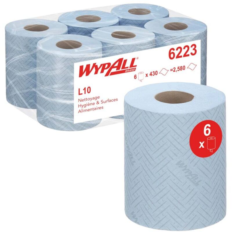 Essuie-tout Kimberly Clark Wypall Wypall Rouleau Bleu, 2580 essuyeurs ( Prix pour Paquet de 6 )
