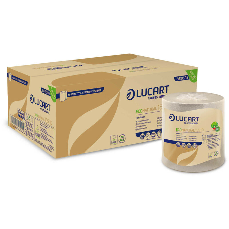 Essuies-mains autocut 2 plis econatural 155m - identity - luc 861059 - Essuie mains et distributeur