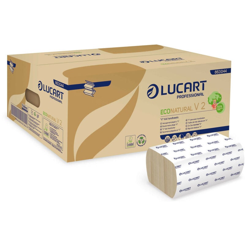 Essuies-mains pliés 2 plis econatural Lucart Essuie mains et distributeur