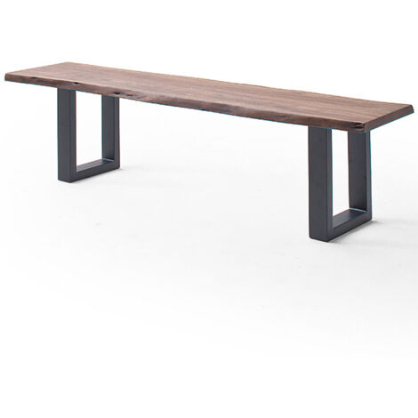Esszimmer Sitzbank mit 180 cm Breite, Akazie massiv, walnussfarben lackiert - COSENZA-06