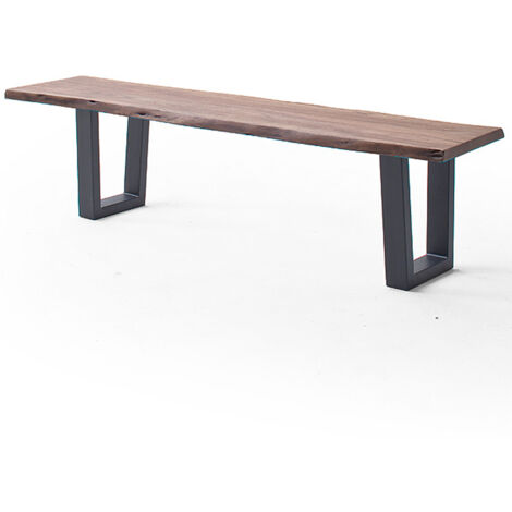 Esszimmer Sitzbank mit 180 cm Breite, Akazie massiv, walnussfarben lackiert - COSENZA-06