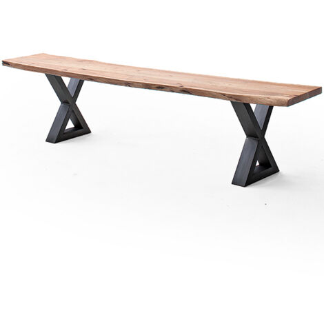 Esszimmer Sitzbank mit 200 cm Breite, Akazie massiv, natur lackiert - COSENZA-06
