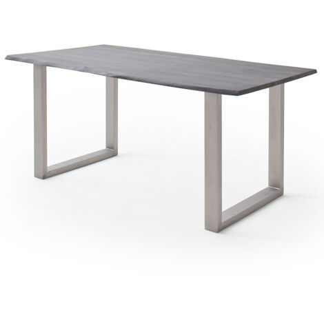 Esszimmer Tisch 180x90 cm, Akazie massiv, grau sandgestrahlt - COSENZA-06