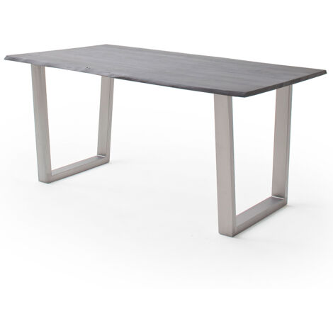 Esszimmer Tisch 180x90 cm, Akazie massiv, grau sandgestrahlt - COSENZA-06