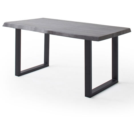 Esszimmer Tisch 200x100 cm, Akazie massiv, grau sandgestrahlt - COSENZA-06