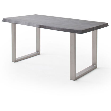 Esszimmer Tisch 220x100 cm, Akazie massiv, grau sandgestrahlt - COSENZA-06