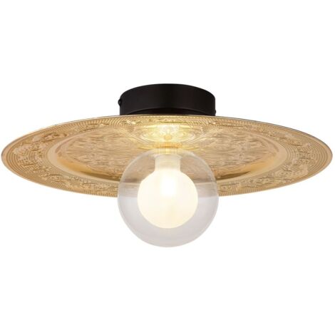 Esszimmerleuchte Deckenlampe Deckenleuchte Glas goldfarben Wohnzimmerlampe opal