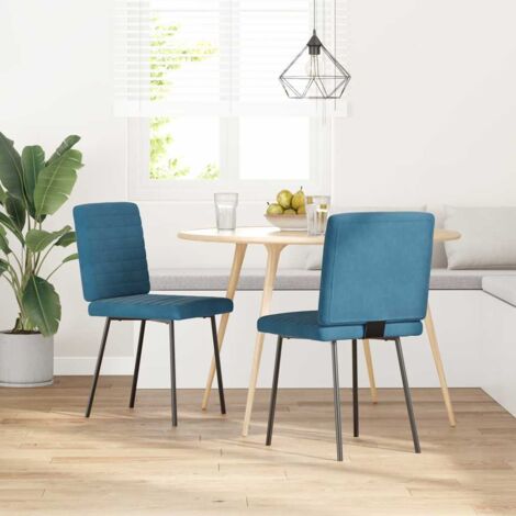 Esszimmerstühle 2 Stk. Blau Samt vidaXL756184