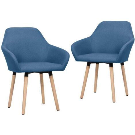 Esszimmerstühle 2 Stk. Blau Stoff vidaXL