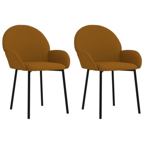 Esszimmerstühle 2 Stk. Braun Samt vidaXL