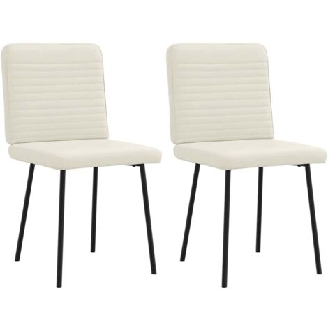 Esszimmerstühle 2 Stk. Creme Samt vidaXL