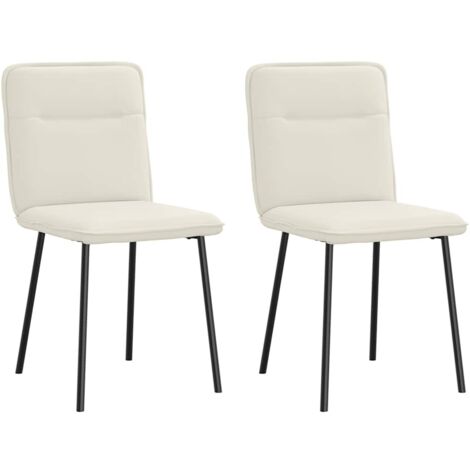 Esszimmerstühle 2 Stk. Creme Samt vidaXL
