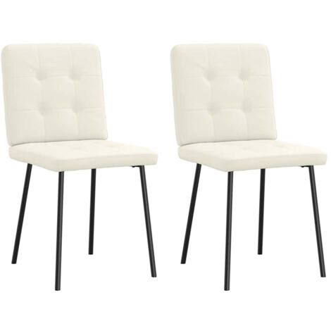 Esszimmerstühle 2 Stk. Creme Samt vidaXL