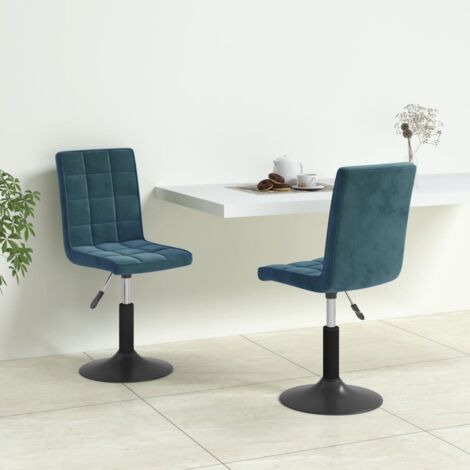Esszimmerstühle 2 Stk. Drehbar Blau Samt vidaXL261812