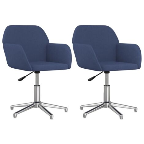 Esszimmerstühle 2 Stk. Drehbar Blau Stoff vidaXL