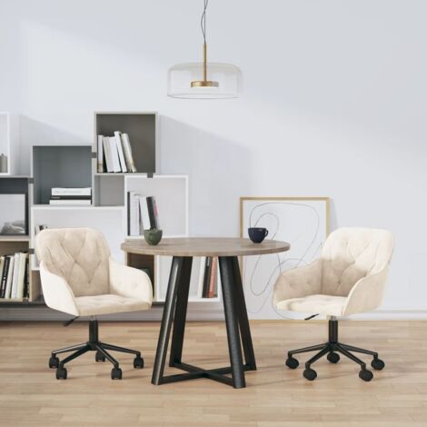 Esszimmerstühle 2 Stk. Drehbar Creme Samt vidaXL666577
