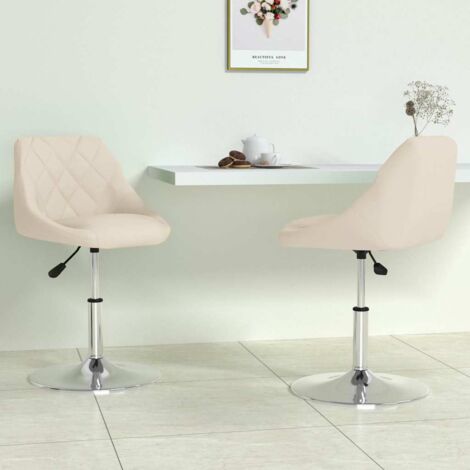 Esszimmerstühle 2 Stk. Drehbar Creme Samt vidaXL805349