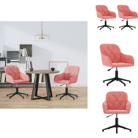 Esszimmerstühle 2 Stk. Drehbar Rosa Samt - Samtstühle - Esszimmerstühle - Drehbare Stühle - Rosa Möbel - Wohnzimmersessel