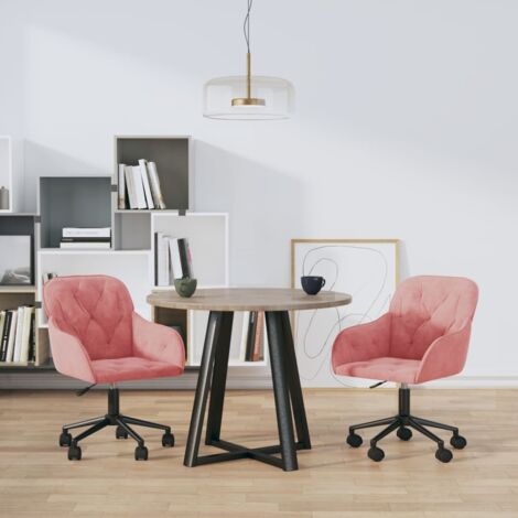 Esszimmerstühle 2 Stk. Drehbar Rosa Samt vidaXL168657