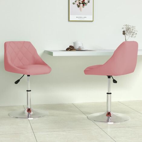 Esszimmerstühle 2 Stk. Drehbar Rosa Samt vidaXL858890
