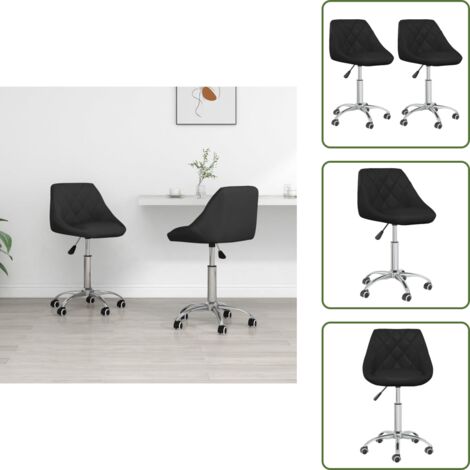 Esszimmerstühle 2 Stk. Drehbar Schwarz Kunstleder - Esszimmerstühle - Drehbare Stühle - Küchenstühle - Schwarze Stühle - Stühle Aus Kunstleder