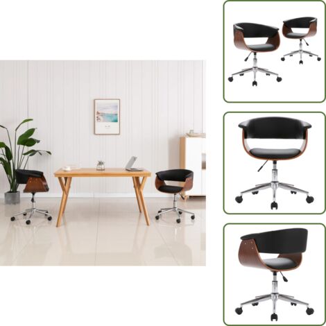 Esszimmerstühle 2 Stk. Drehbar Schwarz Kunstleder - Esszimmerstühle - Drehbare Stühle - Küchenstühle - Schwarze Stühle - Stühle Mit Armlehnen