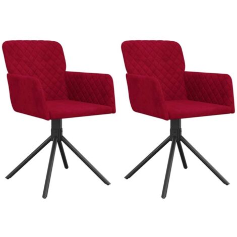 Esszimmerstühle 2 Stk. Drehbar Weinrot Samt vidaXL265293