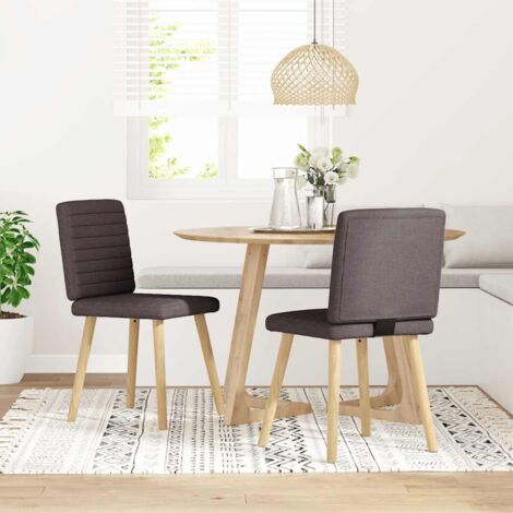 Esszimmerstühle 2 Stk. Dunkelbraun Stoff vidaXL350835