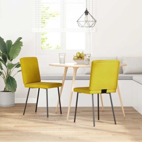 Esszimmerstühle 2 Stk. Gelb Samt vidaXL
