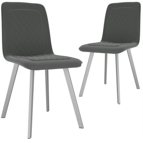 Esszimmerstühle 2 Stk. Grau Samt vidaXL