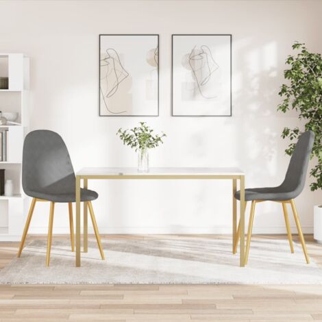 Esszimmerstühle 2 Stk. Hellgrau Samt vidaXL