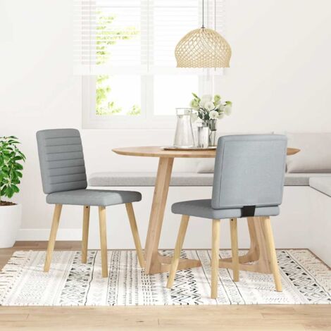 Esszimmerstühle 2 Stk. Hellgrau Stoff vidaXL959589
